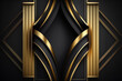 © Nenone - black gold 3d luxury background. luxury gold background.
