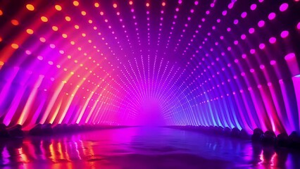 Wall Mural - the stage is illuminated by a spectrum of colors each pulsating to the beat of the music and capturi
