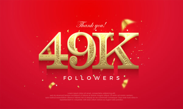 49k number to say thank you. social media post banner poster design.