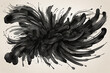 Abstract black paint splash isolated on white background. Grunge hand drawn illustration