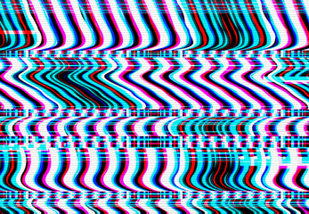 Wall Mural - Digital noise glitch. Abstract vector background with a visual anomaly in electronic media, distorted and unpredictable patterns, resulting from errors or intentional manipulation of digital data