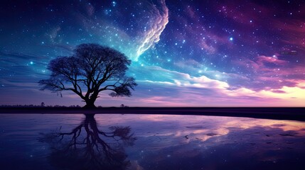 A view of a milky space with many stars