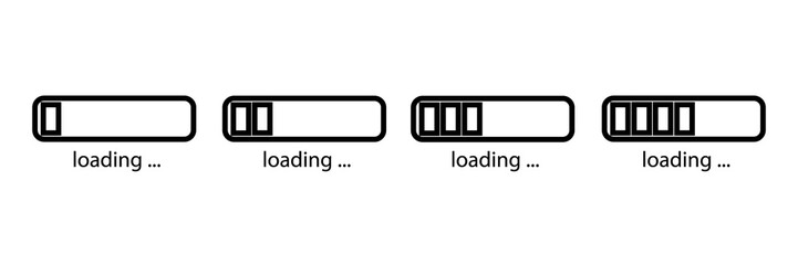 Loading icon icon set in line style. Progress bar simple black style symbol sign for apps and website