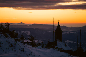 Wall Mural - Beautiful landscape of Ceahlau mountains in Romania.