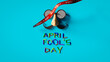 april fool's day copy space background. 3d rendering