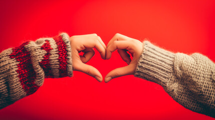 Sticker - A couple forming a heart shape with their hands