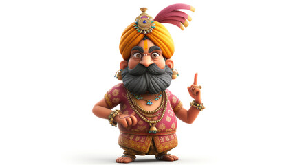 Poster - indian reginal funny character on white background