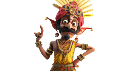 Poster - indian reginal funny character on white background