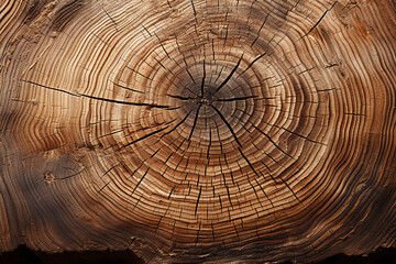  Coniferous forest log displaying tree ring pattern after harvest.