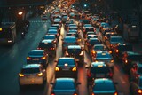 Fototapeta Miasta - top view photograph of traffic jam in metropolis city or highway