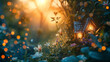 Enchanting Fairy Garden at Twilight , Mystical, Whimsical, and Magical Landscape
