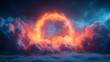 Dramatic illustration of a solar eclipse with a glowing ring behind dark storm clouds, suitable for astronomical or natural phenomenon concepts