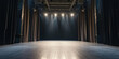 Empty blank stage performance space, showtime, lighting, theatre background illustration, generated ai