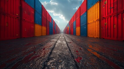 Aufkleber - The Logistic Import Export concept for Industrial Container Cargo Ships