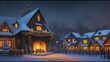 Cartoon-style house in winter - AI-Generated