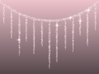 Wall Mural - Pink rose gold glitter confetti holiday lights wedding background.