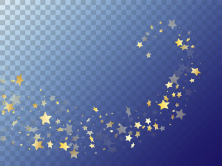 Wall Mural - Star shining gold gradient sparkles on transparent background.