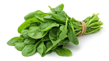 Sticker - fresh spinach leaves on a white background