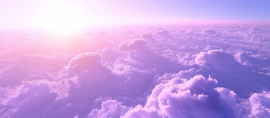 Canvas Print - Sky filled with violet clouds, horizon, and earth.