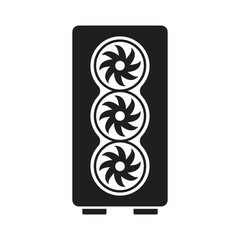 Sticker - pc case icon vector