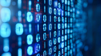 binary code in a digital context, symbolizing the foundational elements of computer programming and 
