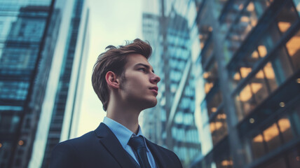 Sticker - Stylish portrait of a young businessman