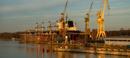 Wall Mural - Ship repair at the ship repair yard