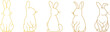Cute Easter Bunny Continuous Line Illustration: Stylish bunny Vector collection for Decor