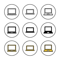 Laptop icon set vector. computer sign and symbol