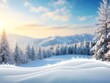 © pornpun - Christmas winter banner with snow and blurred bokeh background. christmas and happy new year greeting card,  copy space for decoration or text