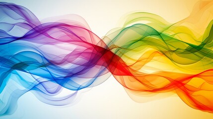 Colorful abstract wave lines background for keynote or presentation design on light backdrop