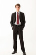 © wai - man wearing Business attire, standing, white background