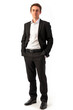 © wai - man wearing Business attire, standing, white background