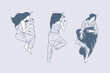 © ydhckll - Set of outline illustrations of sleeping activities
