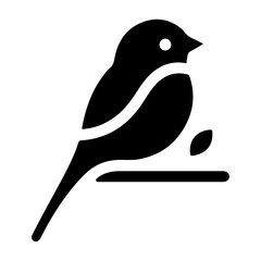 Sticker - Finch bird logo concept, black color silhouette, white background