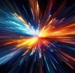 Futuristic speed motion with blue and red rays of light abstract background