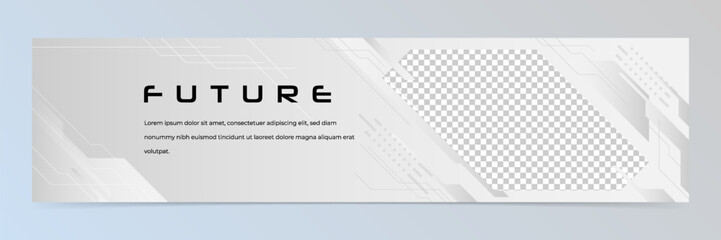 Wall Mural - Modern abstract technology linkedin banner template	