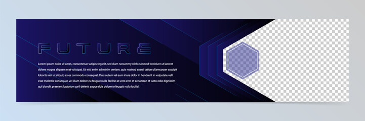 Wall Mural - Modern abstract technology linkedin banner template	