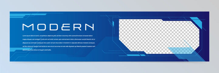 Wall Mural - Modern abstract technology linkedin banner template	