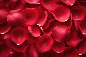 Wall Mural - A close-up shot of a bunch of vibrant red rose petals. Perfect for adding a touch of romance or elegance to any project