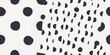 Abstract trendy polka dots collage pattern. Dynamic minimalist contemporary print. Fashionable template for design. 