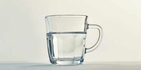 Poster - A simple and refreshing image of a glass of water sitting on top of a table. Perfect for illustrating hydration, refreshment, and a healthy lifestyle.