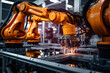 © FutureStock - Robot arm manipulator at the factory.