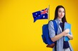 © BillionPhotos.com - A pretty female student with the Australia flag