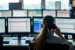 © stickerside - receptionist answering calls with computer screens in view