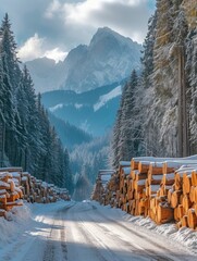 Wall Mural - Logging industry photo