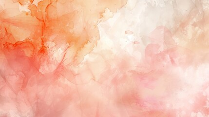 Wall Mural - Abstract watercolor texture unfolds in hues of peach, creating a soft and dreamy composition.