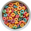 bowl of fruity cereal rings transparent background PNG clipart