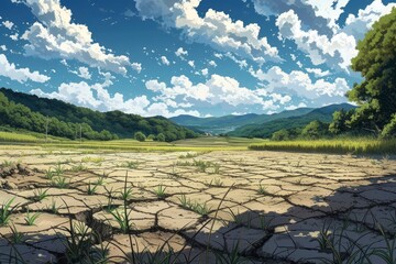 Wall Mural - photo of dry land during the dry season