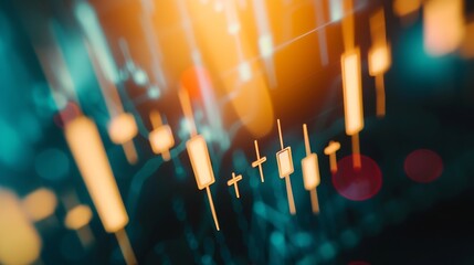 Poster - Stock market or forex trading graph and candlestick chart suitable for financial investment concept. Economy trends background for business idea and all art work design. Abstract finan : Generative AI